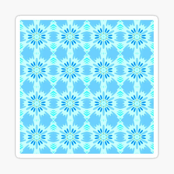 FLOWERING SUN MODERN PRINT for the bold in shades of blue and yellow 2022 Sticker