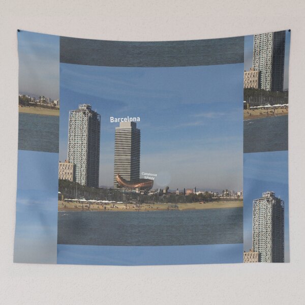 Item preview, Barcelona, Spain - Popular Beach & Beautiful Waterfront designed and sold by leemcnut.