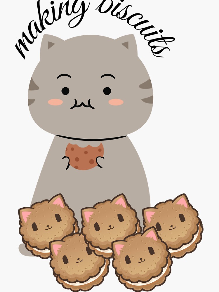 "cat making biscuits" Sticker for Sale by costamarina Redbubble