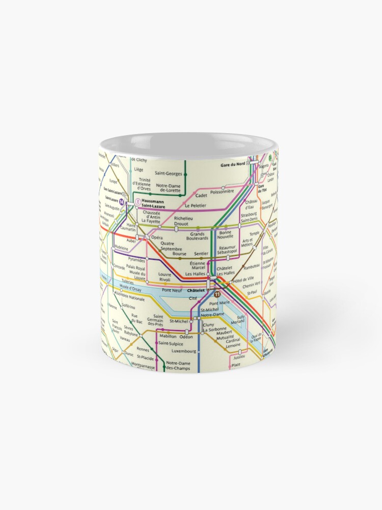 Paris Metro Map Coffee Mug Paris Mug France Mug Paris 