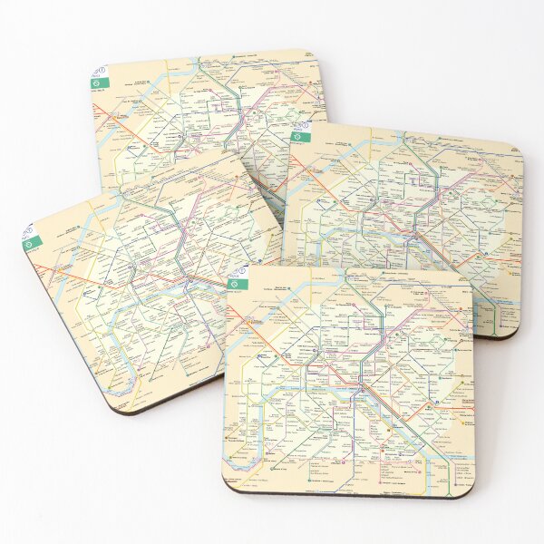 Item preview, Paris, France Metro Subway Tube Underground Map designed and sold by KALEIDOSCOPE UK.