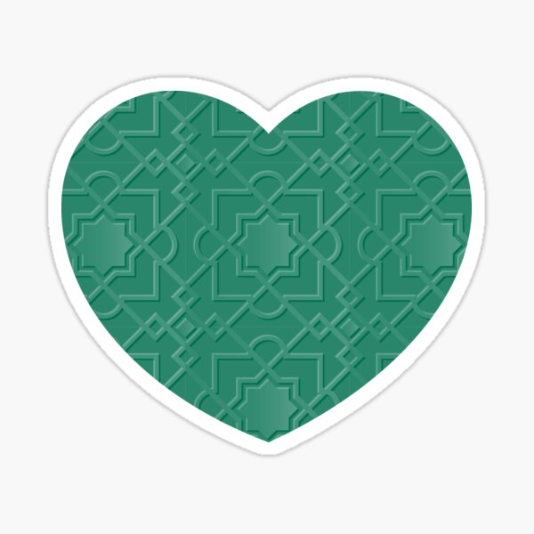 Embossed Green Geometric Abstract Pattern Sticker