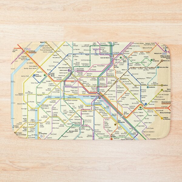 Item preview, Paris, France Metro Subway Tube Underground Map designed and sold by KALEIDOSCOPE UK.