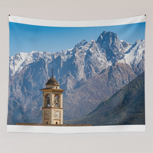 Item preview, Mountains and Belltower Villatico Italy designed and sold by PhotoArt by Joan Carroll.