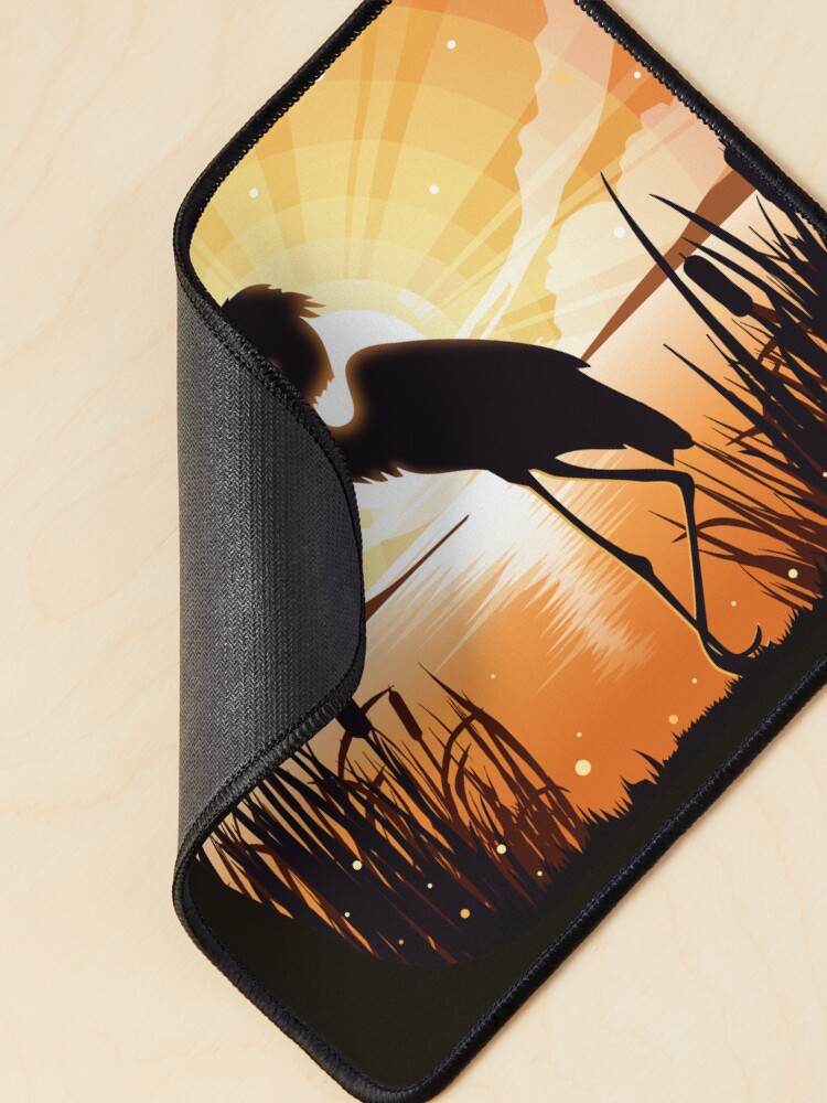 Alternate view of The heron stands on the shore of the lake Mouse Pad