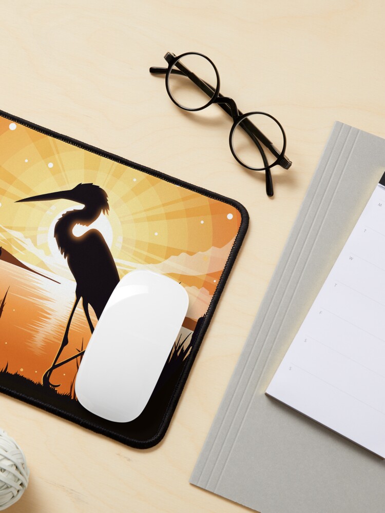 Alternate view of The heron stands on the shore of the lake Mouse Pad