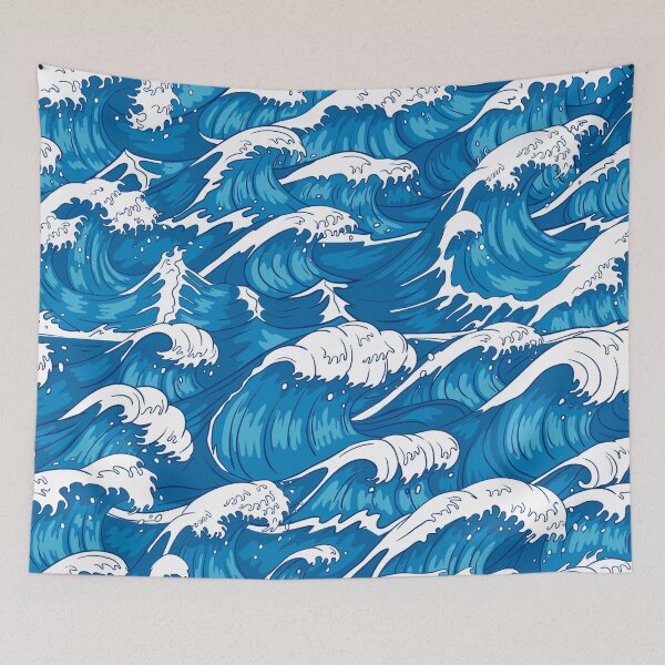 Item preview, Storm waves raging ocean water sea wave and vintage japanese storms designed and sold by klimov0101.