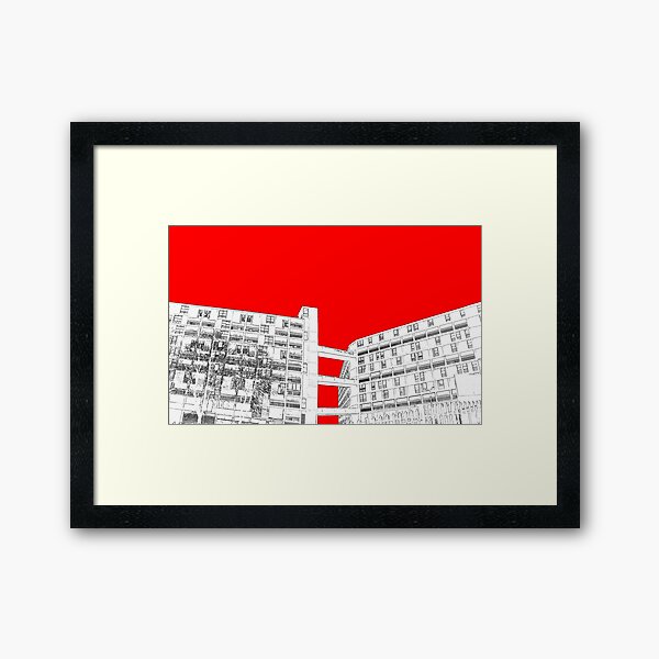 Park Hill Red Framed Art Print