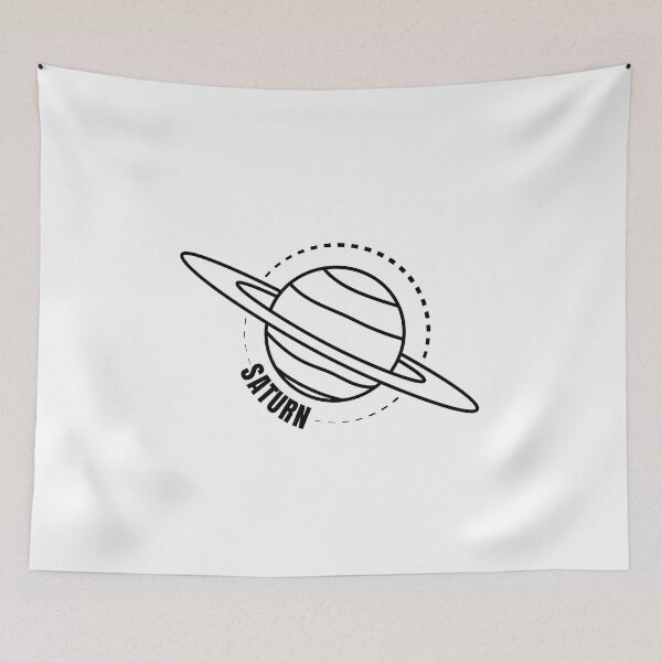 Artikelvorschau, Planet Saturn (SCHWARZES DESIGN) entworfen und verkauft von EleannaInSpace.