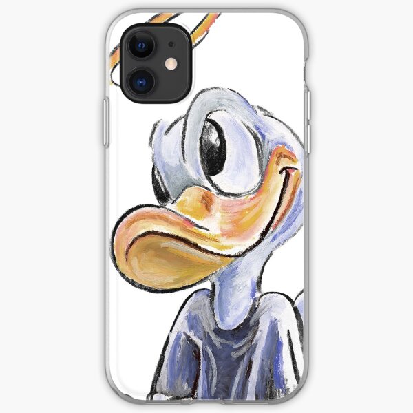 Charcoal and Oil - Angel Donald Duck iPhone Soft Case