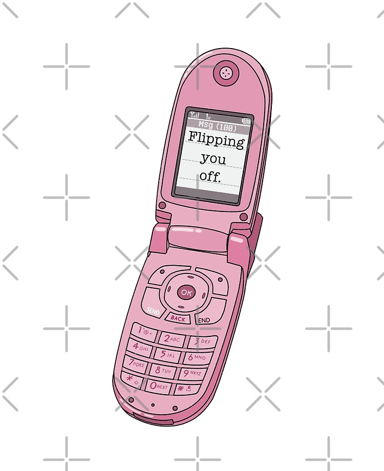 Flipping You Off Flip Phone Inspired Y2k Print, Pink Cell Phone Design,  2000s Print, | iPad Case & Skin