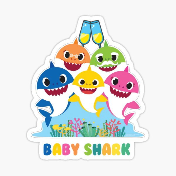 Cartoon Baby Shark Stickers Cute Ocean Friends Clipart By Boo Guevara ...