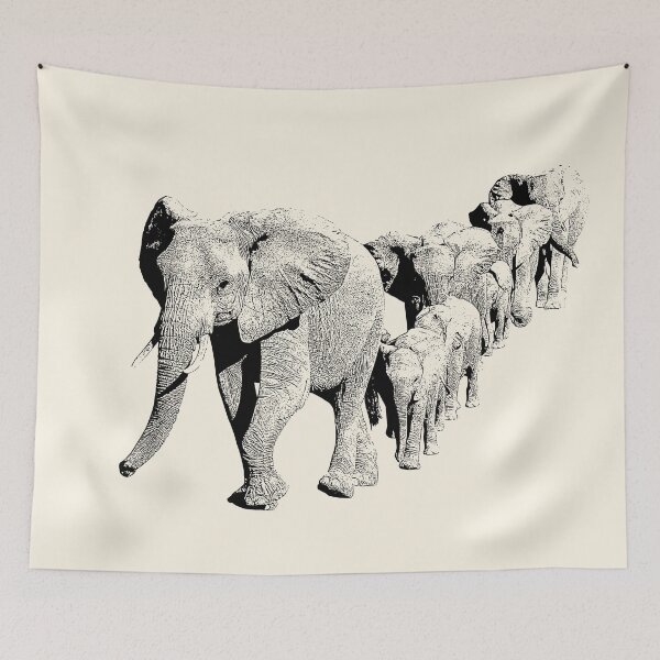 Item preview, Elephant Family in Procession | African Wildlife designed and sold by Scotch Macaskill.