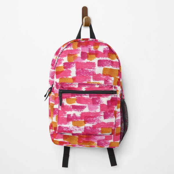 Item preview, Horizontal pink and ocher paint strokes pattern, handpainted designed and sold by patterncrow.
