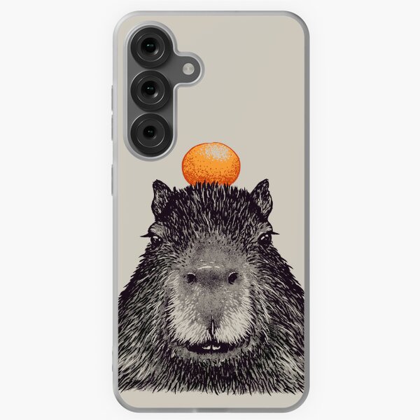 Item preview, Capybara Orange | Capy Yuzu | Capybara avec orange sur la tête | Son nom - Gort | Portrait designed and sold by Any Color Designs.