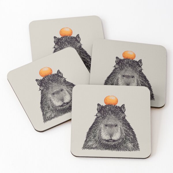 Item preview, Capybara  Orange | Capy Yuzu | Capybara with Orange on Head | His Name - Gort | Portrait designed and sold by Any Color Designs.