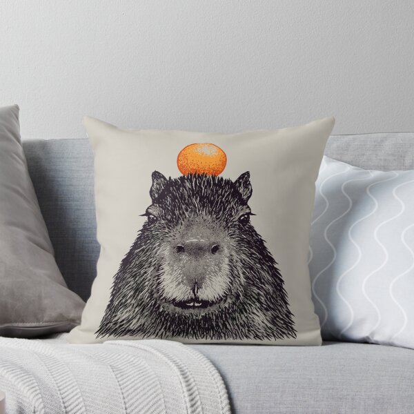 Item preview, Capybara  Orange | Capy Yuzu | Capybara with Orange on Head | His Name - Gort | Portrait designed and sold by Any Color Designs.