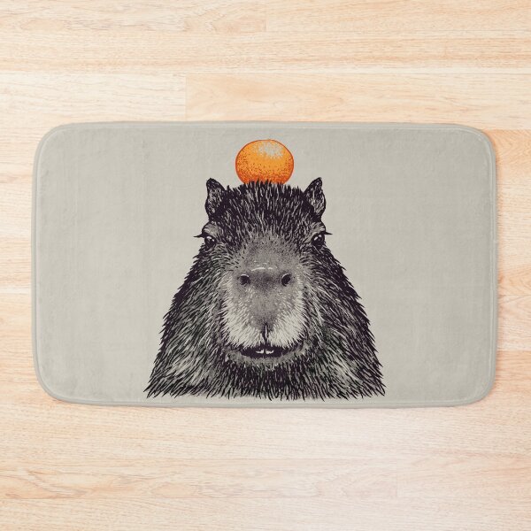 Item preview, Capybara  Orange | Capy Yuzu | Capybara with Orange on Head | His Name - Gort | Portrait designed and sold by Any Color Designs.