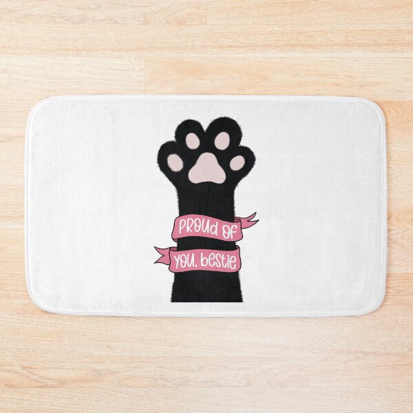 Item preview,  Proud of You Bestie Cat Paw High Five Illustration Art, Black & Hot Pink Cat Print designed and sold by Dazzline Designs.