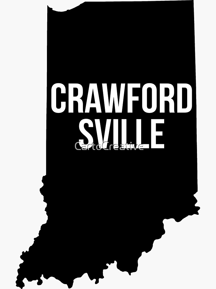 "Crawfordsville, Indiana Silhouette" Sticker by CartoCreative Redbubble