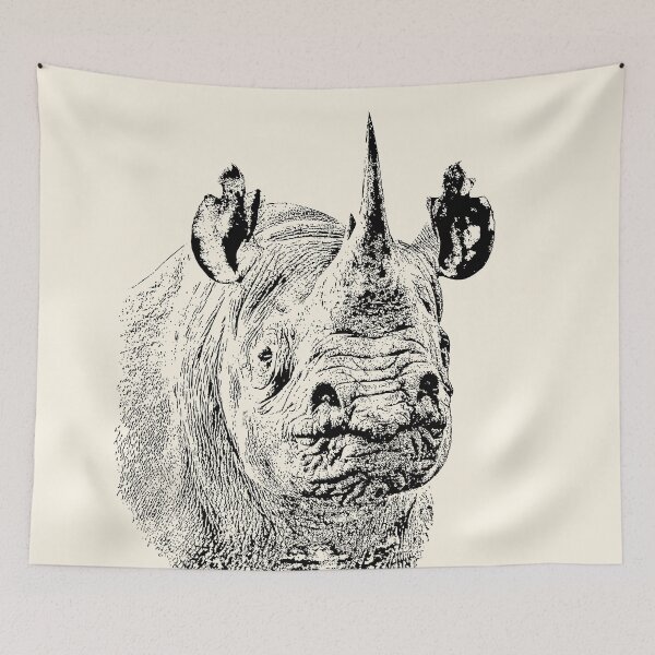 Item preview, Endangered Black Rhino Portrait | African Wildlife designed and sold by Scotch Macaskill.