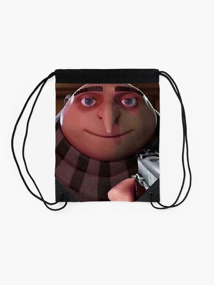 gru gun meme Drawstring Bag for Sale by gketheredge