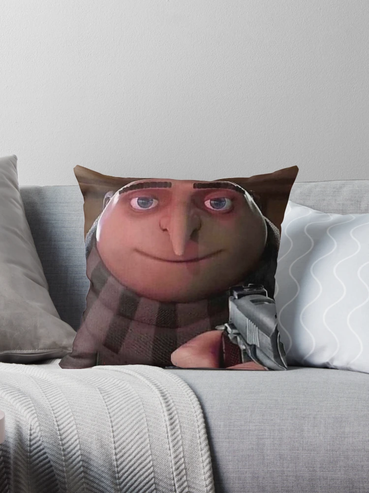 Gru Meme Face Throw Pillow Couch pillows Plaid sofa