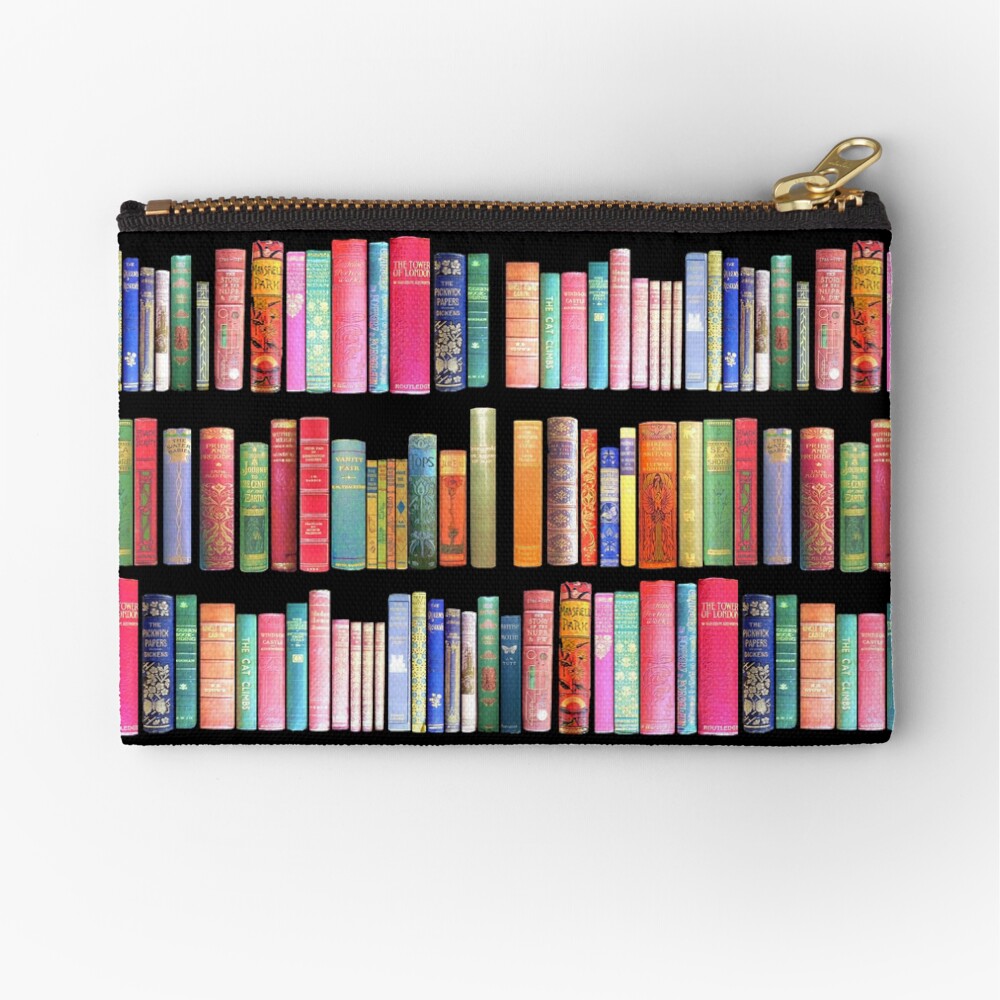 Bookworms Delight / Antique Book Library for Bibliophile Zipper Pouch