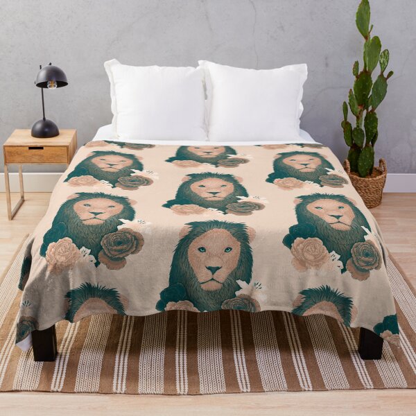 Item preview, Teal Floral Lion designed and sold by Melancholy Wolf.