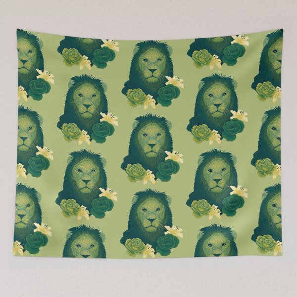 Item preview, Green Floral Lion designed and sold by Melancholy Wolf.