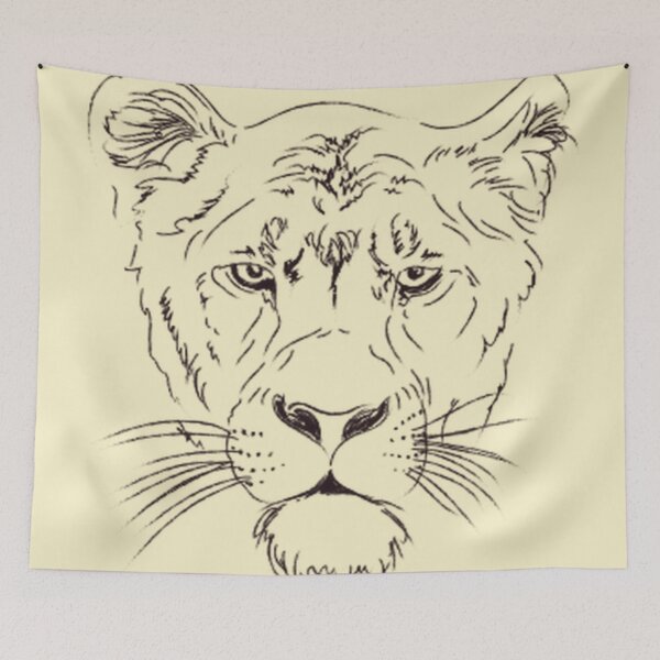 Item preview, Lioness and Cubs, lioness sketch, lioness drawing  designed and sold by haRexia.