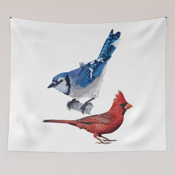Item preview, The northern cardinal and the blue jay, designed and sold by obscurite.