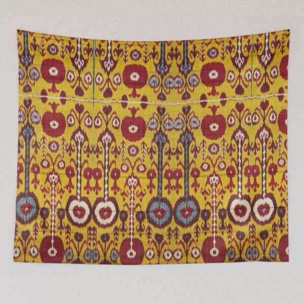 Item preview, Pomegranate flowers variations. Classical ancient a Uzbek ikat authentic patterns  designed and sold by LeFabriqueOuz.