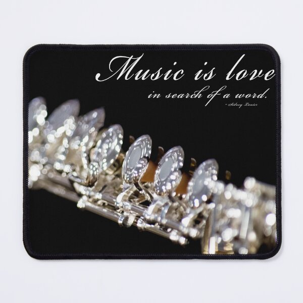 Item preview, Music is Love Flute Portrait with Romantic Quote designed and sold by nancyjcreates.
