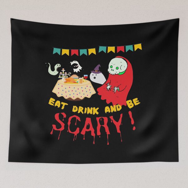 Item preview, Eat drink and be scary, Funny, Halloween, trick or treat,naughty ghosts designed and sold by allycat57.