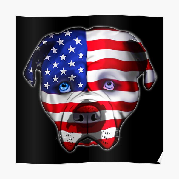 “US Flag Bulldog Head” Poster for Sale by Maxximilian404 | Redbubble