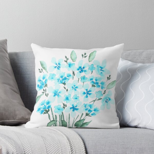 Artikelvorschau, Blaue Blumen, original Aquarellmalerei entworfen und verkauft von SharonRoseR.