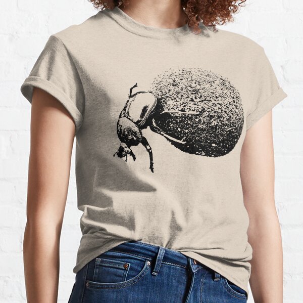 Dung Beetle Rolling Dung Ball | African Wildlife Classic T-Shirt