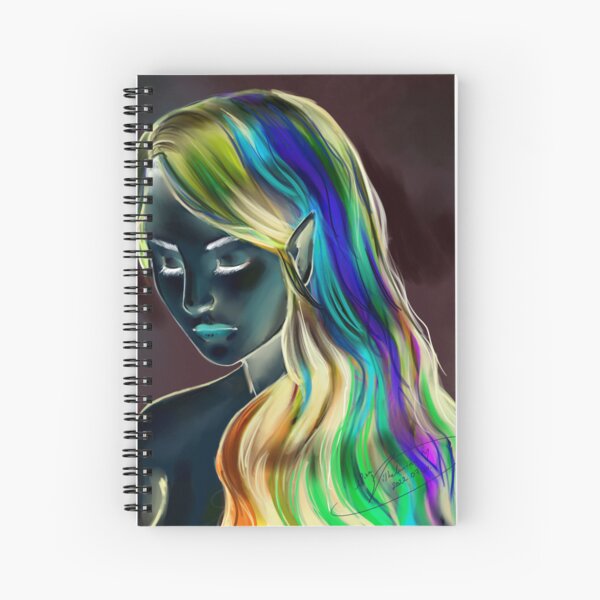 Rainbow hair girl number two - Evan's version Spiral Notebook