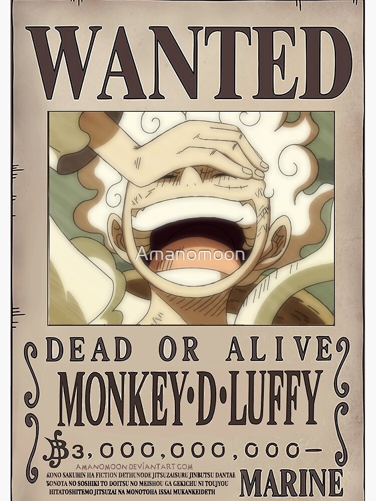Monkey D Luffy Gear 5 Nika Wanted Bounty Premium Matte Vertical Poster ...