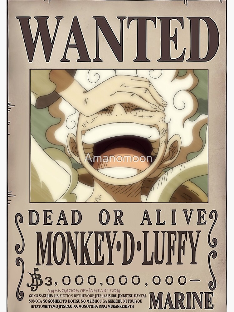 Póster one piece wanted poster luffy gear 5 nika Papel kraft vintage  Dormitorio Pared Pegatinas/Decoración De Fotos