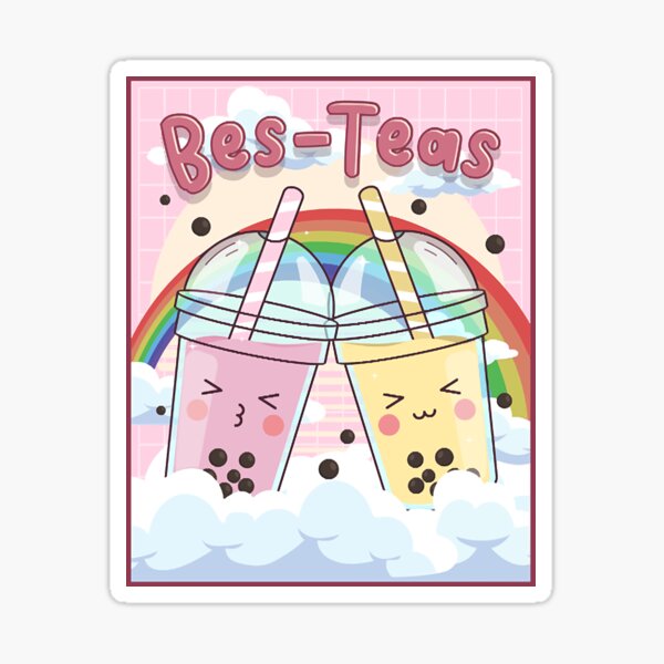 "Kawaii Boba Bubble Milk Tea Bes Teas Aesthetic Gift " Sticker for Sale ...