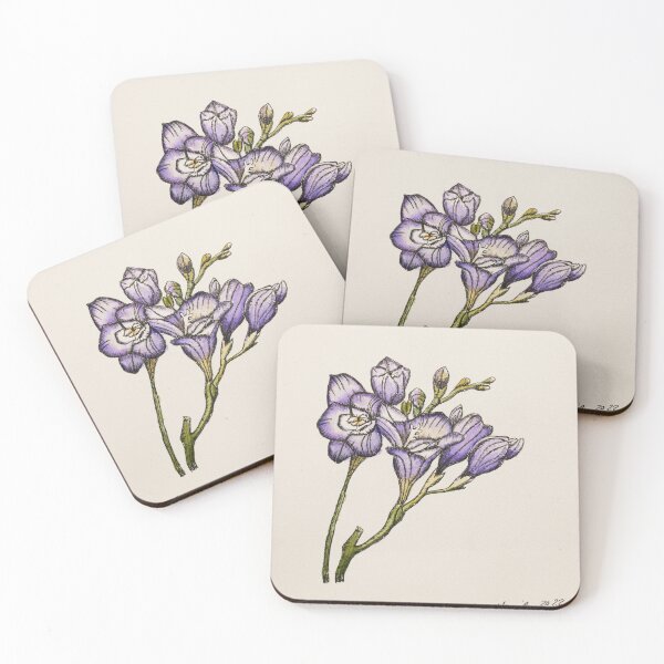 Item preview, Purple Freesia Watercolour Painting designed and sold by Monika's Painting.