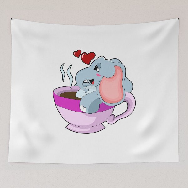 Item preview, Elephant with Coffee Cup designed and sold by Snabdesign84.