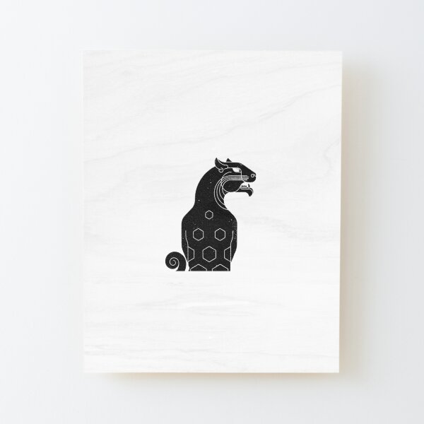 Black Jaguar with Unique Patterns and Minimals Wood Mounted Print