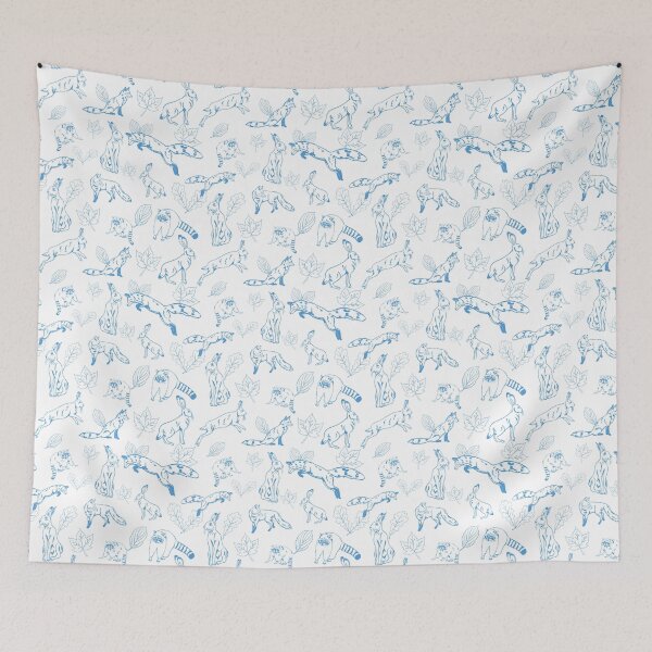 Item preview, Woodland creatures in blue designed and sold by Superdoodledo.