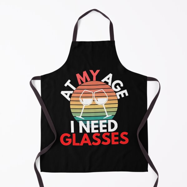 Item preview, At My Age I Need Glasses Wine Glass Humor designed and sold by EllConApparel.
