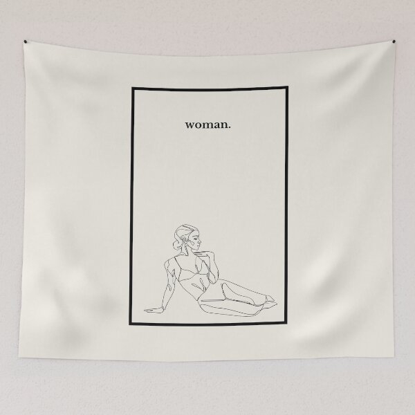 Item preview, black monoline woman drawing designed and sold by cherry by hs (coucou).