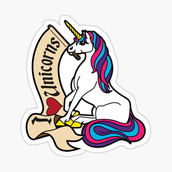 I Love Unicorns Sticker