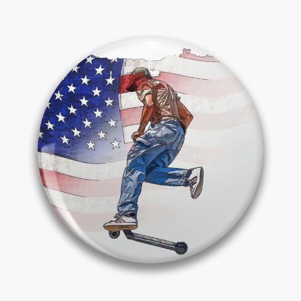 Item preview, Patriotic Scooter Rider and US Flag Artwork designed and sold by NaturePrints.